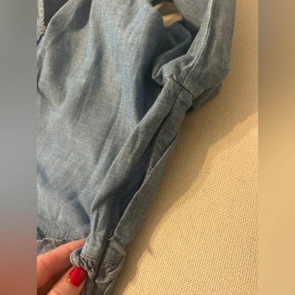 J. Crew Re-Imagined Blue Chambray Tiered Ruffle Dress Women’s Sz 10 Cottagecore - Picture 8 of 10